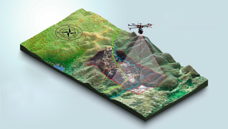 Aerolevantamento topografia drone